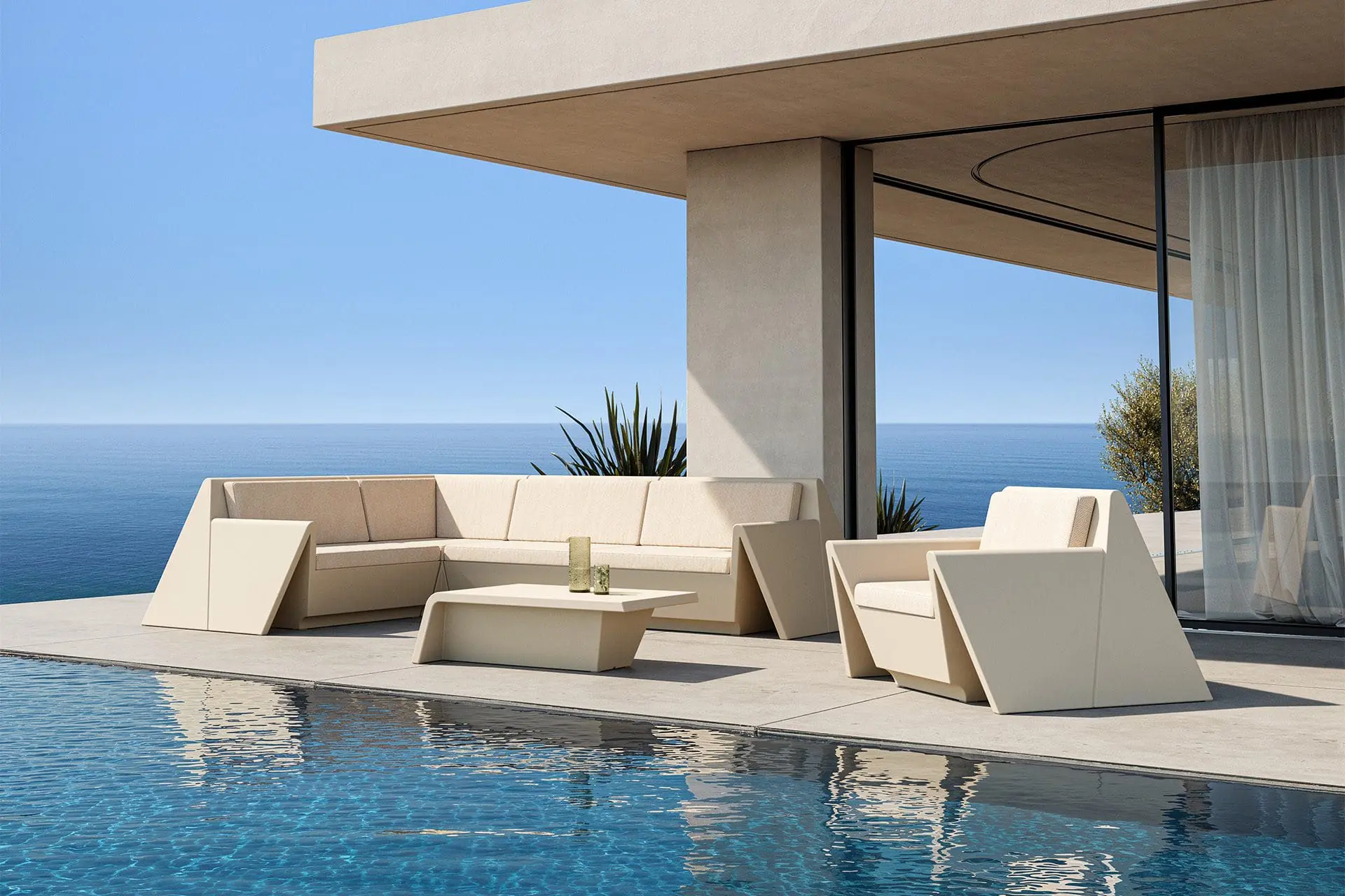 Vondom Rest outdoor sofa and lounge chairs by A-Cero