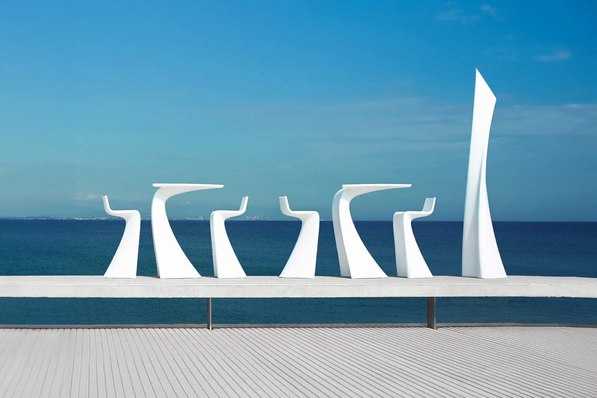 Wing outdoor stools and tables by A-Cero Vondom