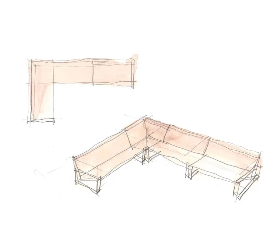 Frame outdoor sofa design by Ramon Esteve Vondom