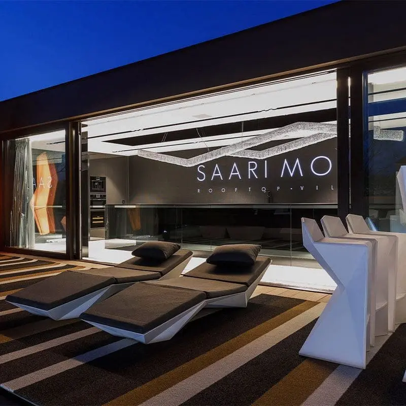 Outdoor terrace furniture, sun loungers and stools Faz Collection by Vondom