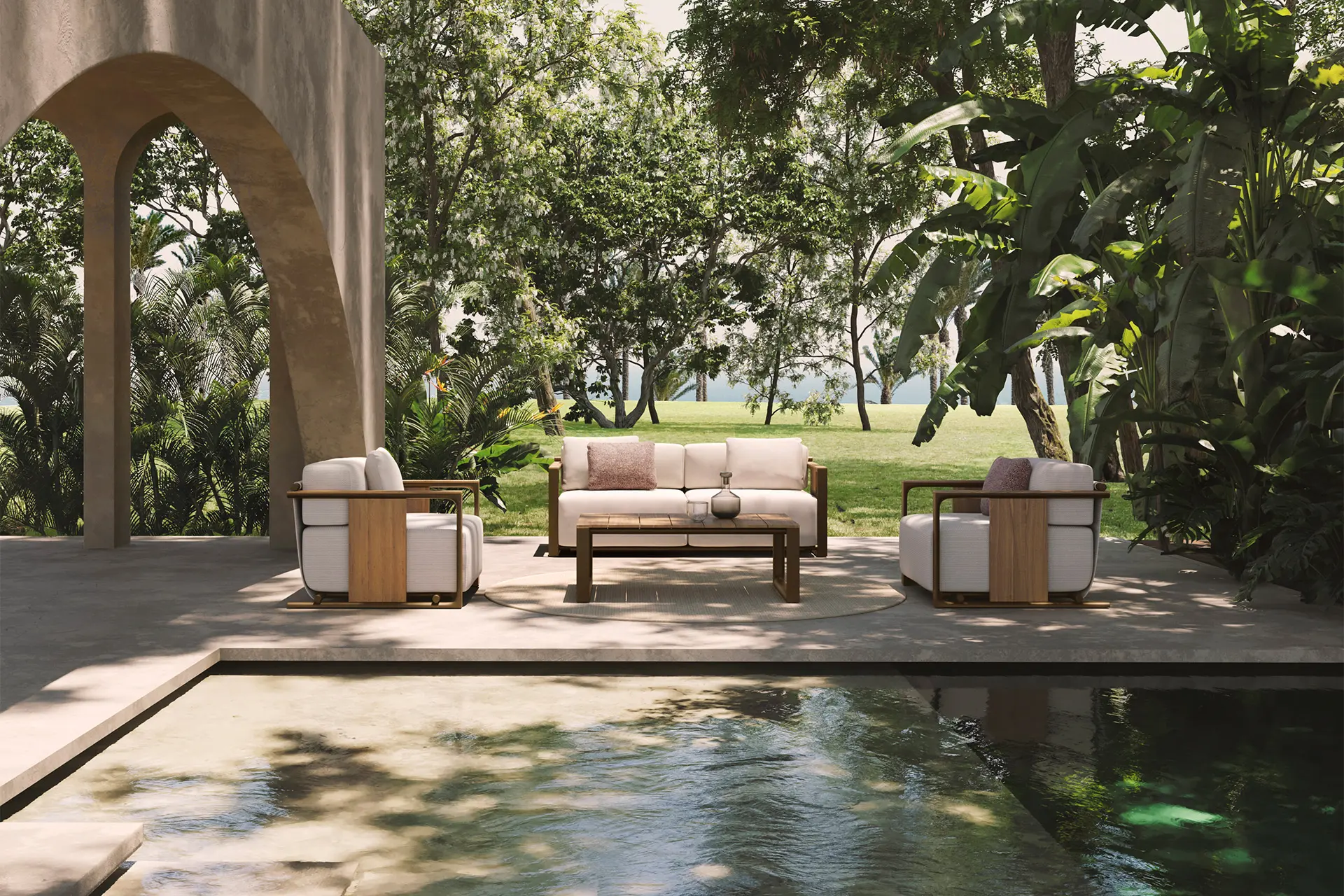 The outdoor sofa from the Tulum Collection is now available