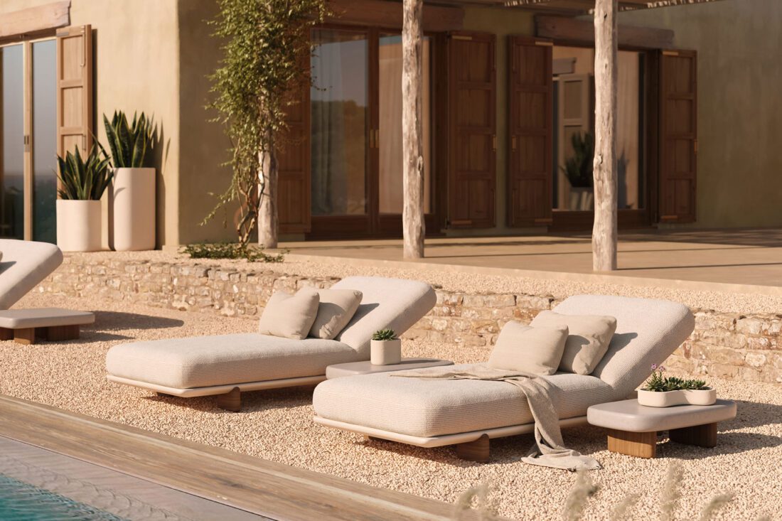 Design sun loungers for outdoor terraces