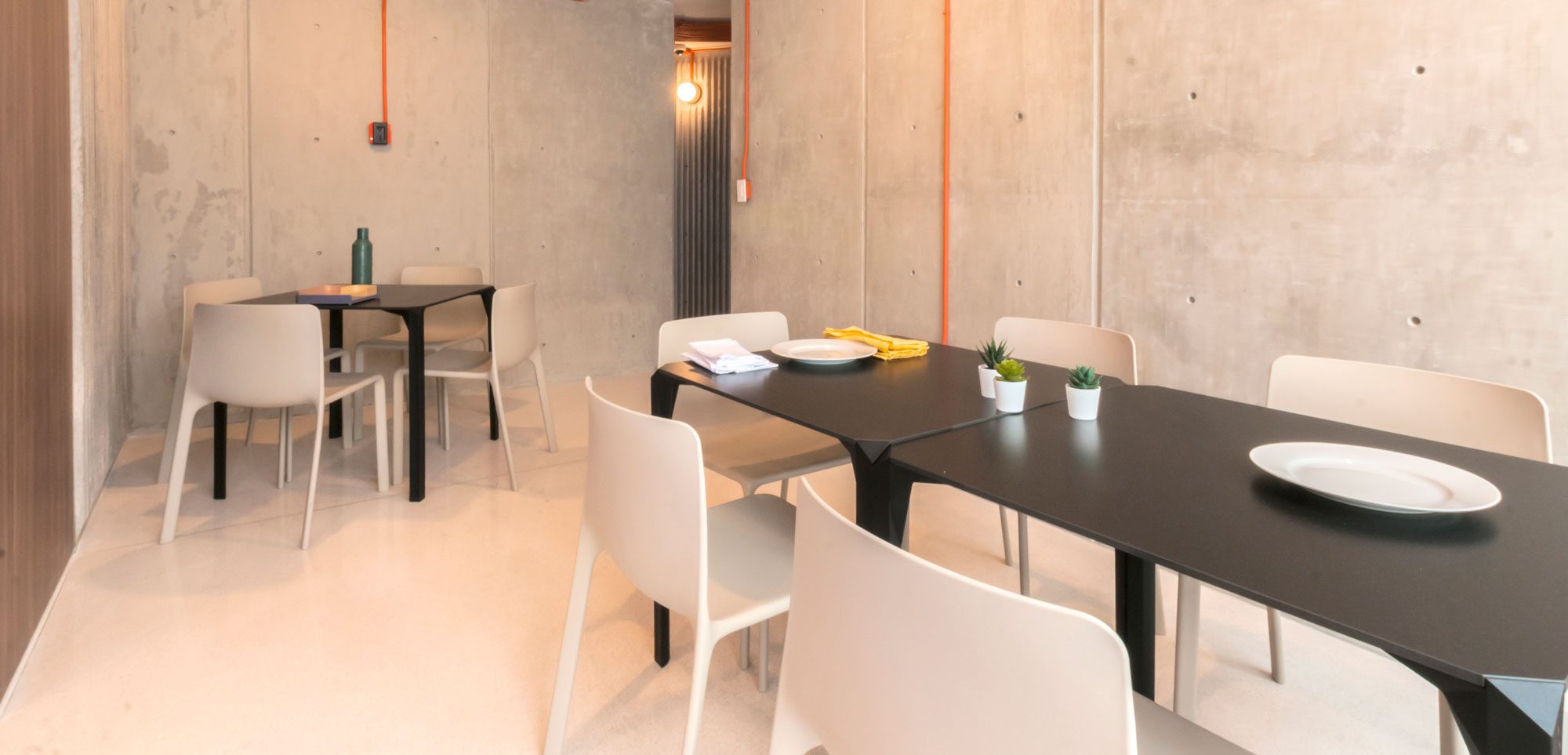Indoor furniture: Kes chairs and Quartz table, hospitality furniture by Vondom